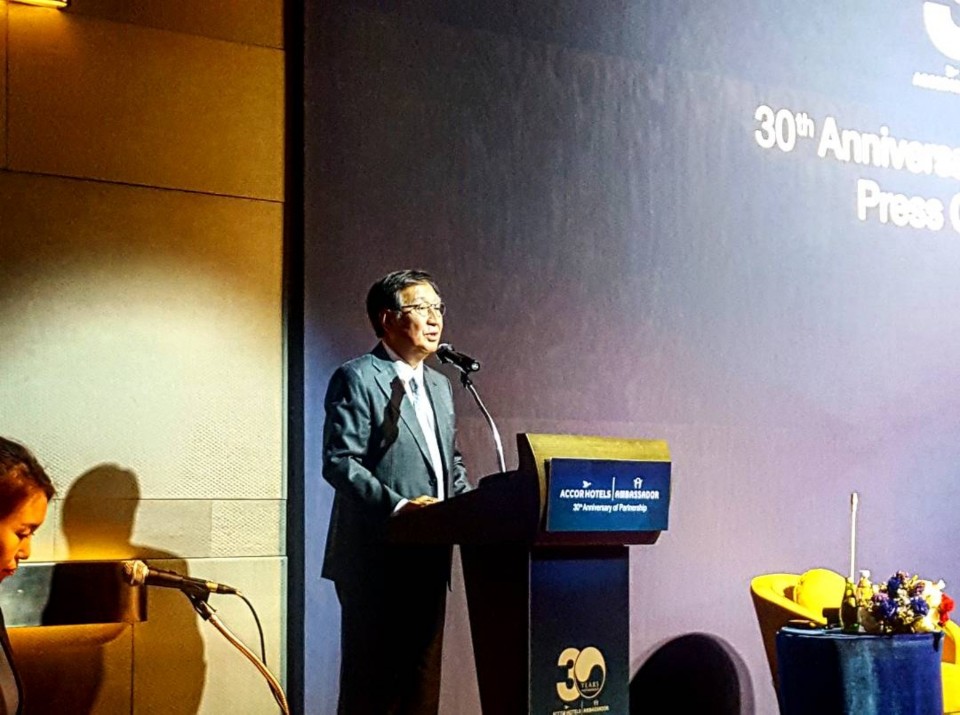 ▲발표 중인 서정호 앰배서더호텔그룹 회장의 모습(고대영 기자 kodae0@)