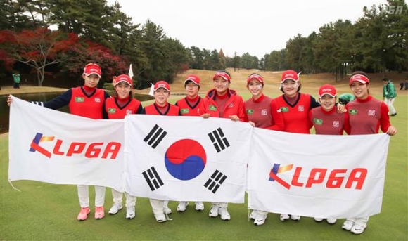 ▲2016년 우승한 한국팀. 사진=KLPGA 박준석 포토