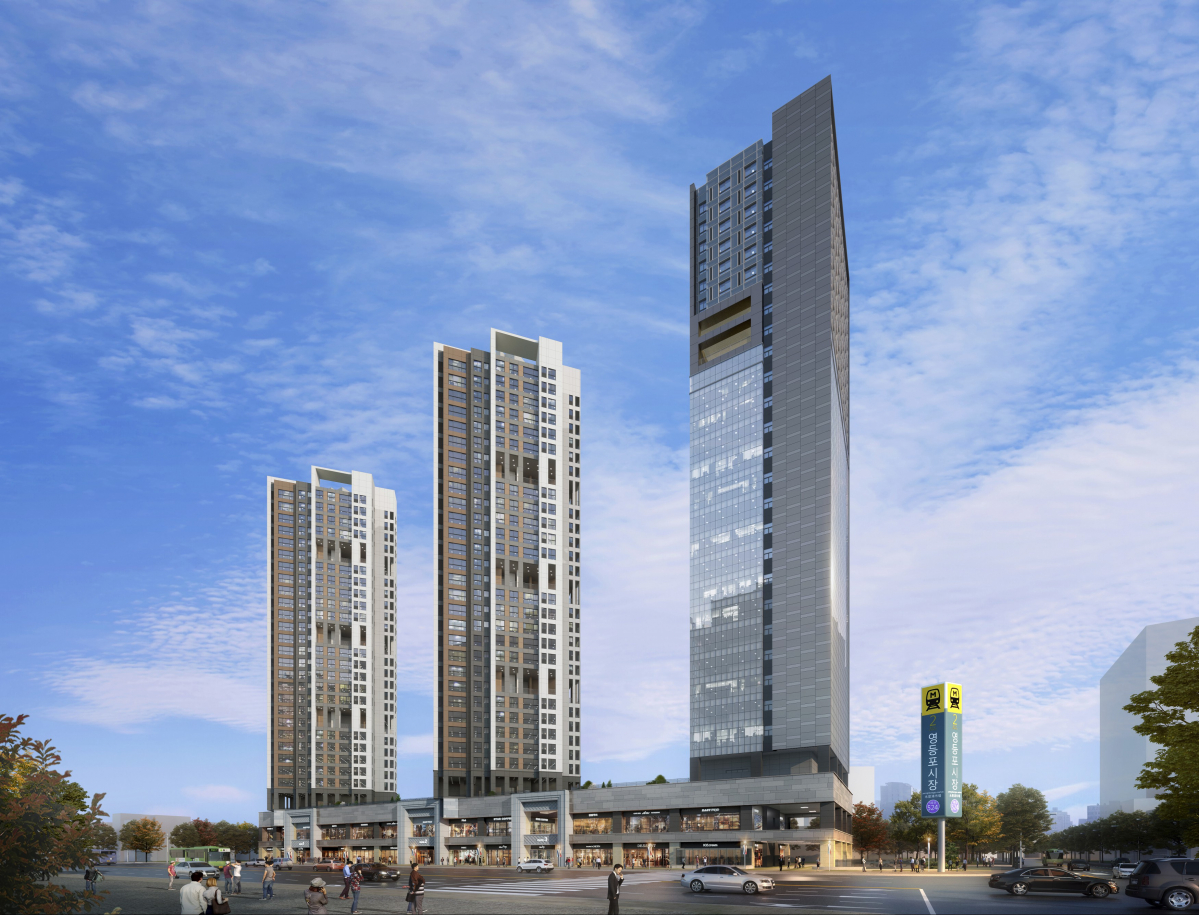 ▲한화건설이 분양하는 '영등포뉴타운 꿈에그린' 투시도(사진=한화건설)