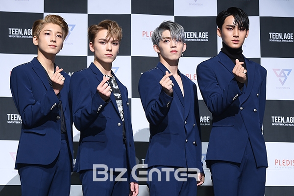 ▲세븐틴 원우, 버논, 에스쿱스, 민규(사진=고아라 기자 iknow@)