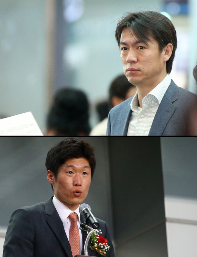▲홍명보(위)와 박지성.(연합뉴스)