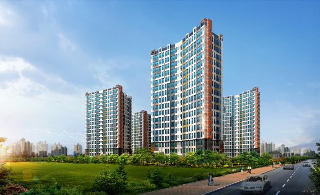 ▲서울 항동지구 제일풍경채 투시도(사진=제일건설)