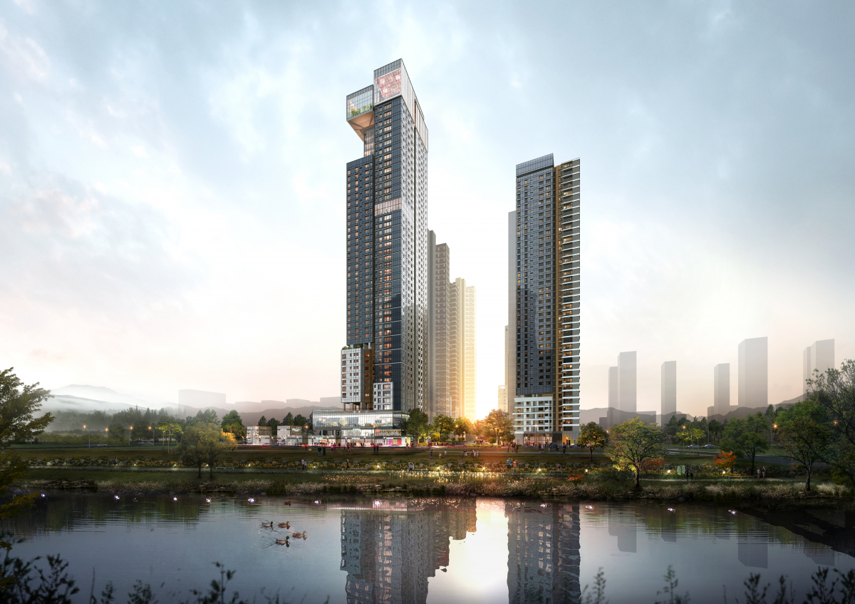 ▲한화건설, 신동아건설, 모아종합건설 컨소시엄이 분양하는 '세종 리더스포레' 투시도(사진=한화건설)