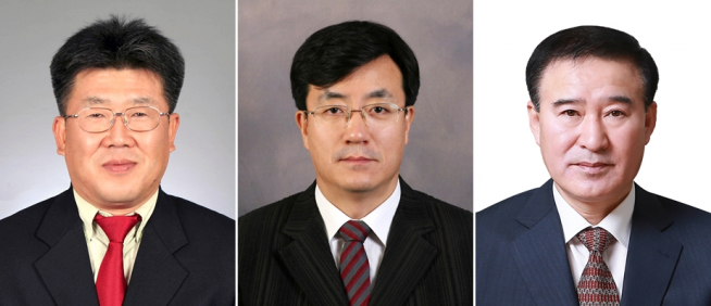 ▲현대중공업이 하반기 임원 인사를 단행했다. 사진 왼쪽부터 전무급에서 부사장으로 승진한 현대건설기계 김대순, 현대일렉트릭 김성락, 현대로보틱스 윤중근 부사장. (사진제공=현대중공업)