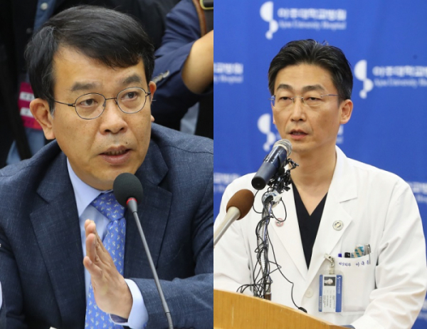 ▲정의당 김종대 의원(왼쪽)과 이국종 아주대병원 교수(중증외상센터장)(연합뉴스)