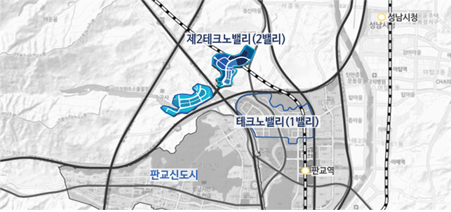▲판교 제2테크노밸리 위치(자료=국토교통부)