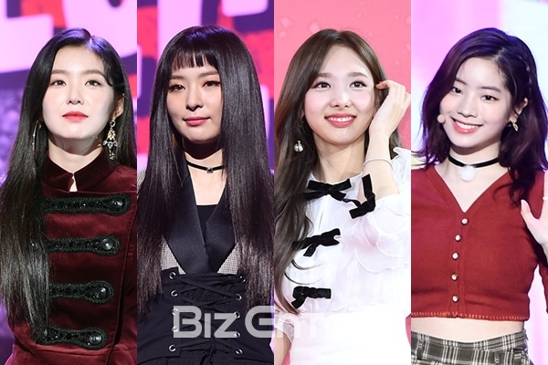 ▲레드벨벳 아이린 · 슬기, 트와이스 나연 · 다현(사진=고아라 기자 iknow@)