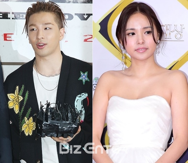 ▲그룹 빅뱅 태양(왼쪽)과 배우 민효린(사진=비즈엔터DB)