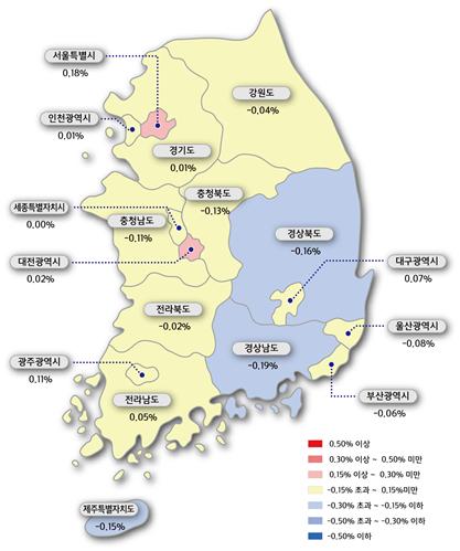 ▲시도별 아파트 매매가격지수 변동률(자료=한국감정원)