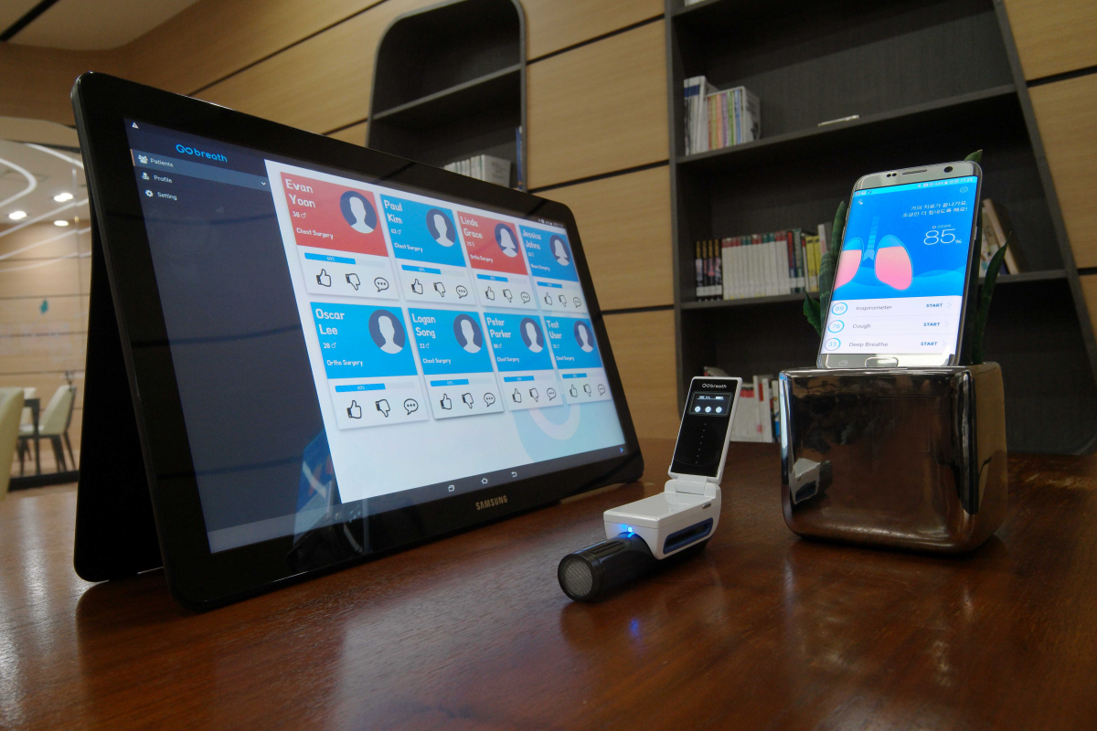 ▲폐 합병증을 예방하는 호흡재활 솔루션 ‘Go브레쓰(GoBreath)’