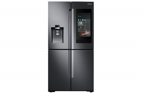 ▲삼성전자가 CES서 처음 공개한 2018년형 패밀리허브 냉장고 제품이미지.(사진제공=삼성전자)