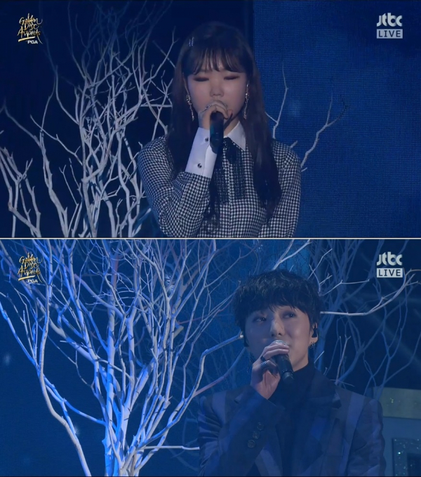 ▲악동뮤지션 이수현(위) 위너 강승윤(사진=JTBC '2018 골든디스크')