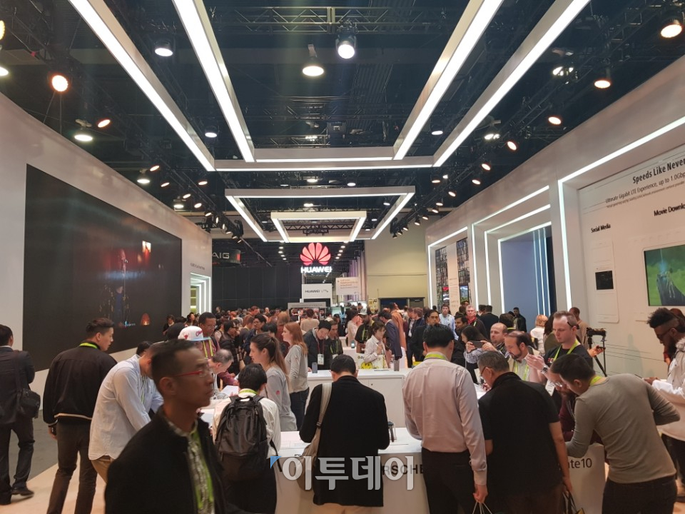 ▲‘CES 2018’ 화웨이 부스 전경. (오예린 기자 yerin2837@)