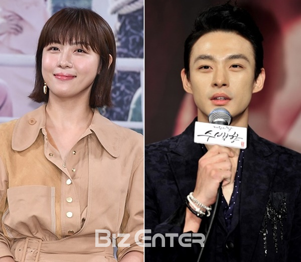 ▲배우 하지원(왼쪽), 전태수(사진=비즈엔터DB, MBC)