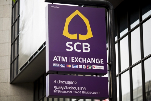 ▲태국 방콕의 한 시암커머셜뱅크(SCB) 지점에 회사 로고가 걸려있다. 블룸버그
