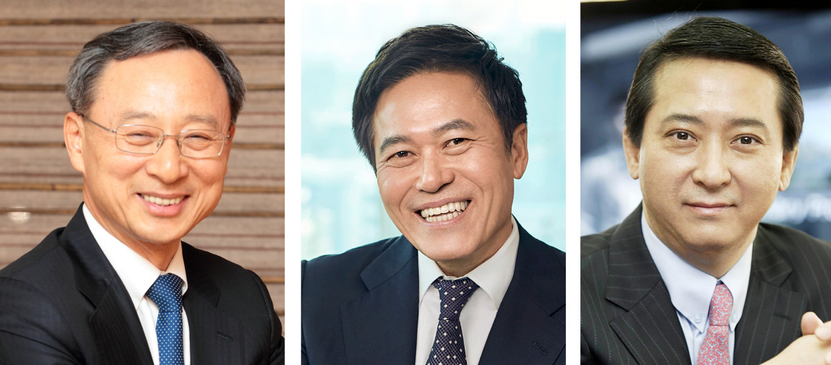 ▲왼쪽부터 황창규 KT 회장, 박정호 SK텔레콤 사장, 권영수 LG유플러스 부회장.