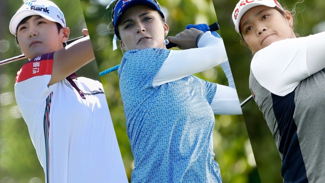 ▲박성현, 렉시 톰슨-아리야 주타누간(왼쪽부터)(사진=LPGA)