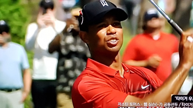 ▲타이거 우즈(사진=SBS골프채널 TV 촬영)
