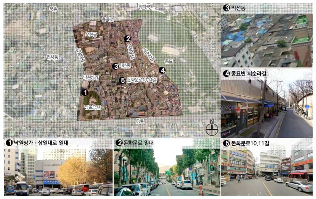 ▲창덕궁 일대 4개의 길을 중심으로 각각의 역사적 가치를 살리는 방식으로 도시재생사업이 추진된다고 서울시는 27일 밝혔다. 사진은 사업이 추진되는 대상지(사진=서울시)