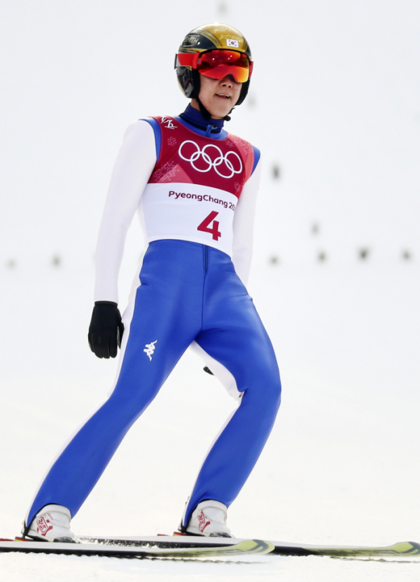 ▲올림픽 남자 노르딕복합 노멀힐에 출전한 대한민국 박제언 선수(연합뉴스)
