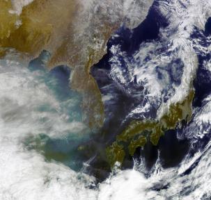 ▲올해 2월 천리안 위성 1호가 촬영한 한반도 해상(과학기술정보통신부)