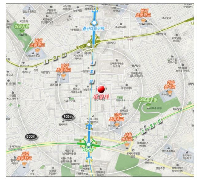 ▲서울방배경찰서 대상지(사진출처=서울시)