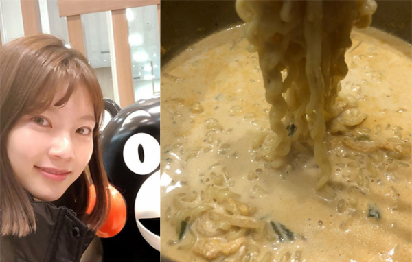 ▲배우 공승연·우유콜라라면(사진=인스타그램)