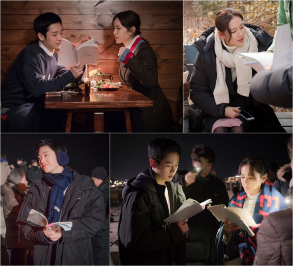 ▲'밥 잘 사주는 예쁜 누나' 촬영 현장ㅇ(사진=드라마하우스, 콘텐츠케이)