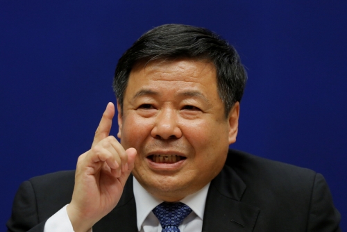 ▲주광야오 중국 재정부 부부장. 베이징/로이터연합뉴스
