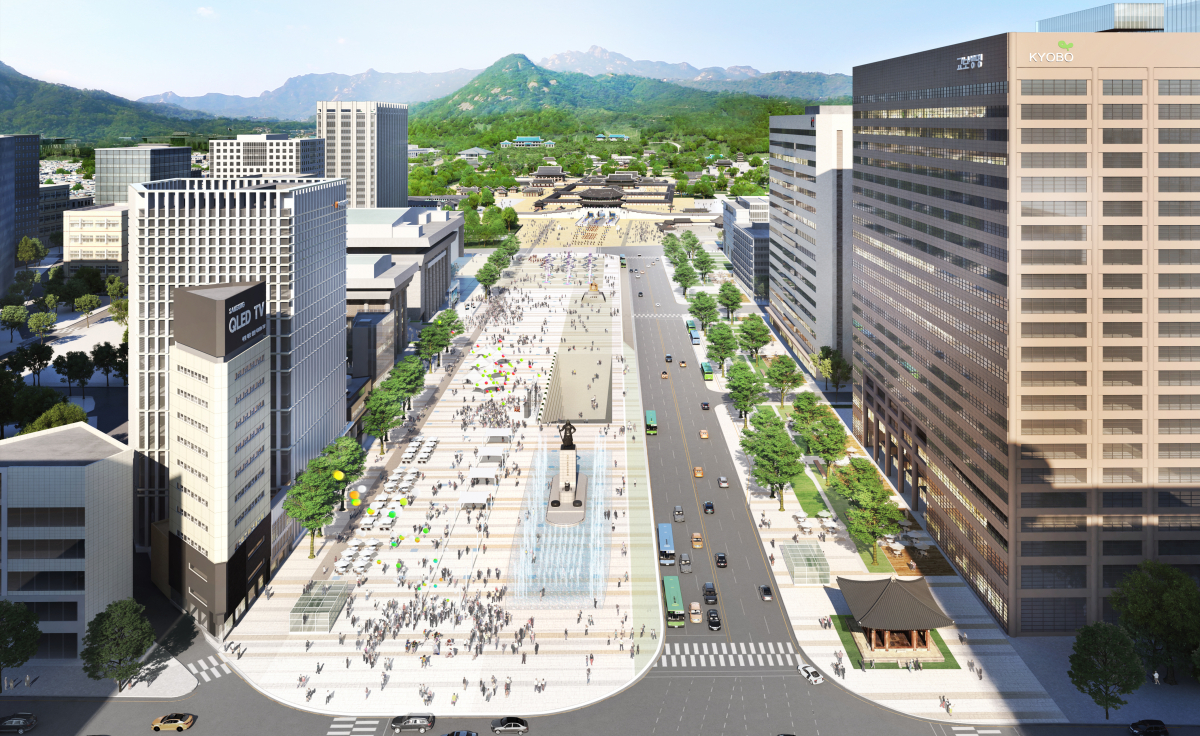 ▲서울시가 개편 계획을 밝힌 광화문 일대 '시민광장'과 '역사광장' 조감도(사진=서울시)