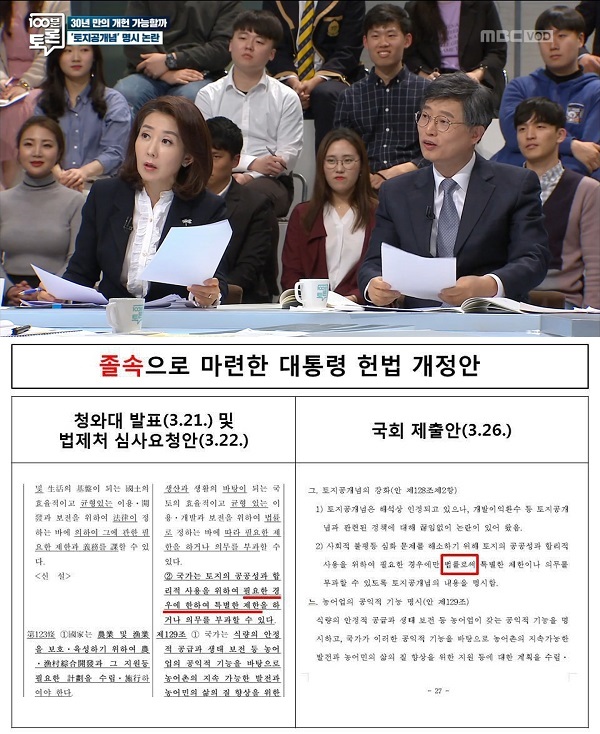 (출처=MBC '100분 토론', 나경원 의원 블로그)