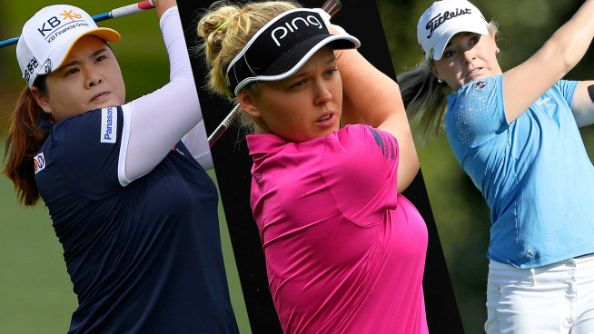 ▲박인비-헨더슨-로(왼쪽부터)