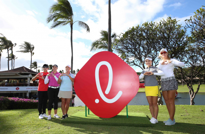 ▲왼쪽부터 김효주, 브룩 헨더슨, 크리스티 커, 유소연, 안나 노르드크비스트(사진=롯데 박준석 포토)