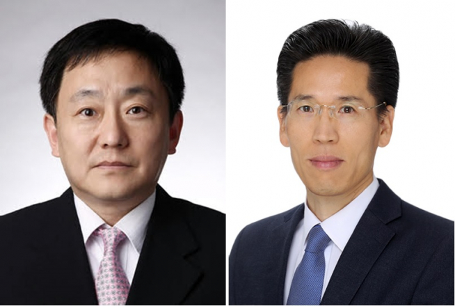 ▲아우디폭스바겐코리아 이윤동 기술개발센터장(부사장·왼쪽)과 조기호 애프터서비스(A/S)부 총괄(전무). (사진제공=AVK)