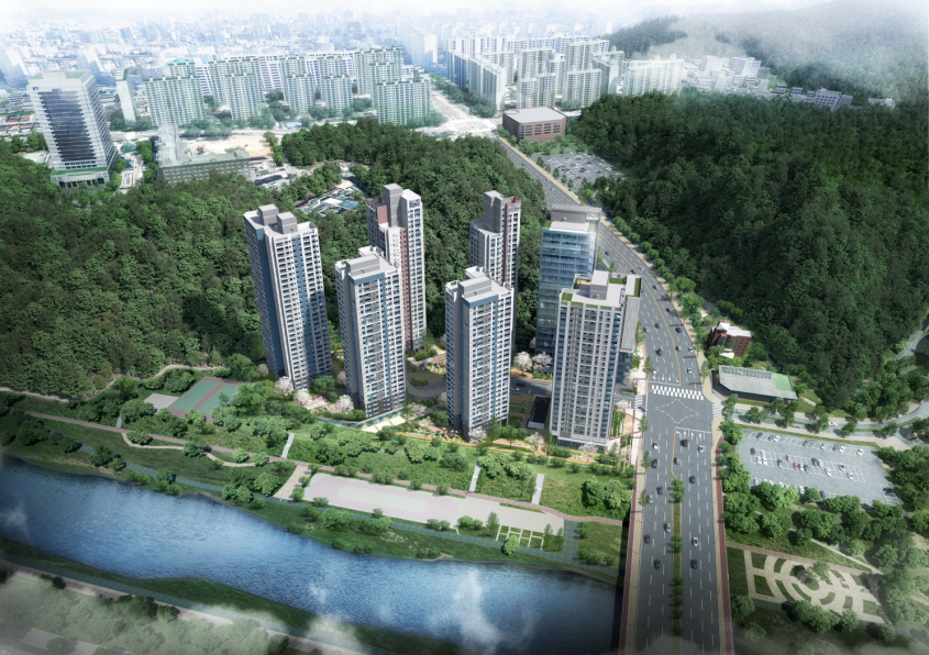 ▲분당 더샵 파크리버 조감도.    사진제공 포스코건설