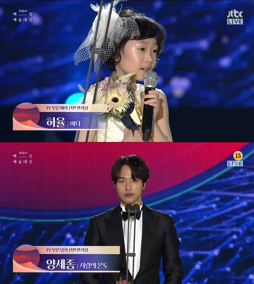 ▲허율-양세종(출처=JTBC '백상예술대상'방송캡처)