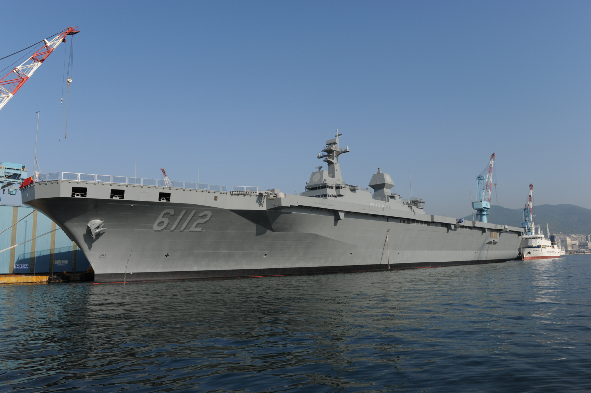 ▲대한민국 해군 두 번째 대형수송함 마라도함(사진제공=한진중공업)