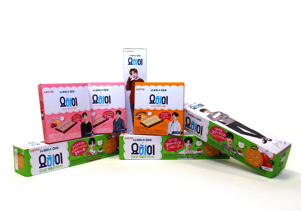 ▲요하이 신제품 3종 사진제공=롯데제과