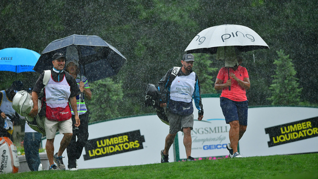 ▲킹스밀 챔피언십이 폭우로 인해 2라운드 경기가 중단된 가운데 결국 54홀 대회 축소됐다.(사진=LPGA)