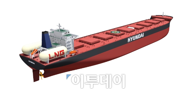 ▲LNG 추진선박 조감도.(현대중공업)