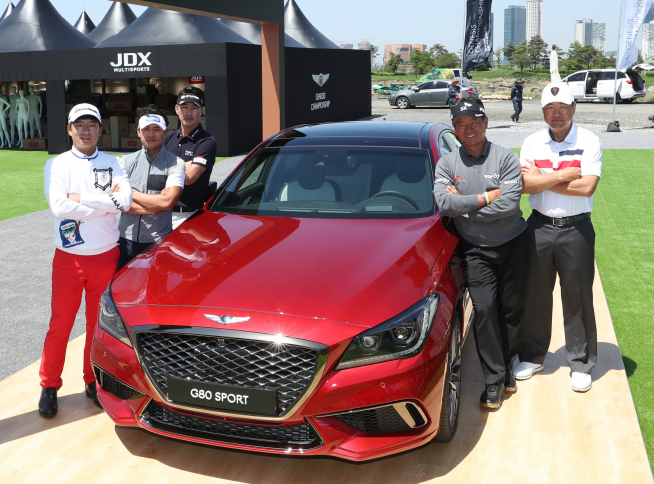 ▲왼쪽부터 김승혁, 박상현, 김형성, 최경주, 위창수(사진=KPGA 민수용 포토)