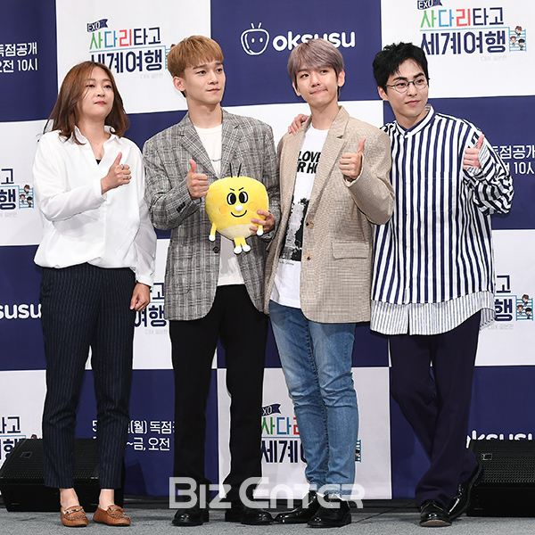 ▲김지선, 첸, 백현, 시우민(사진=고아라 기자 iknow@)