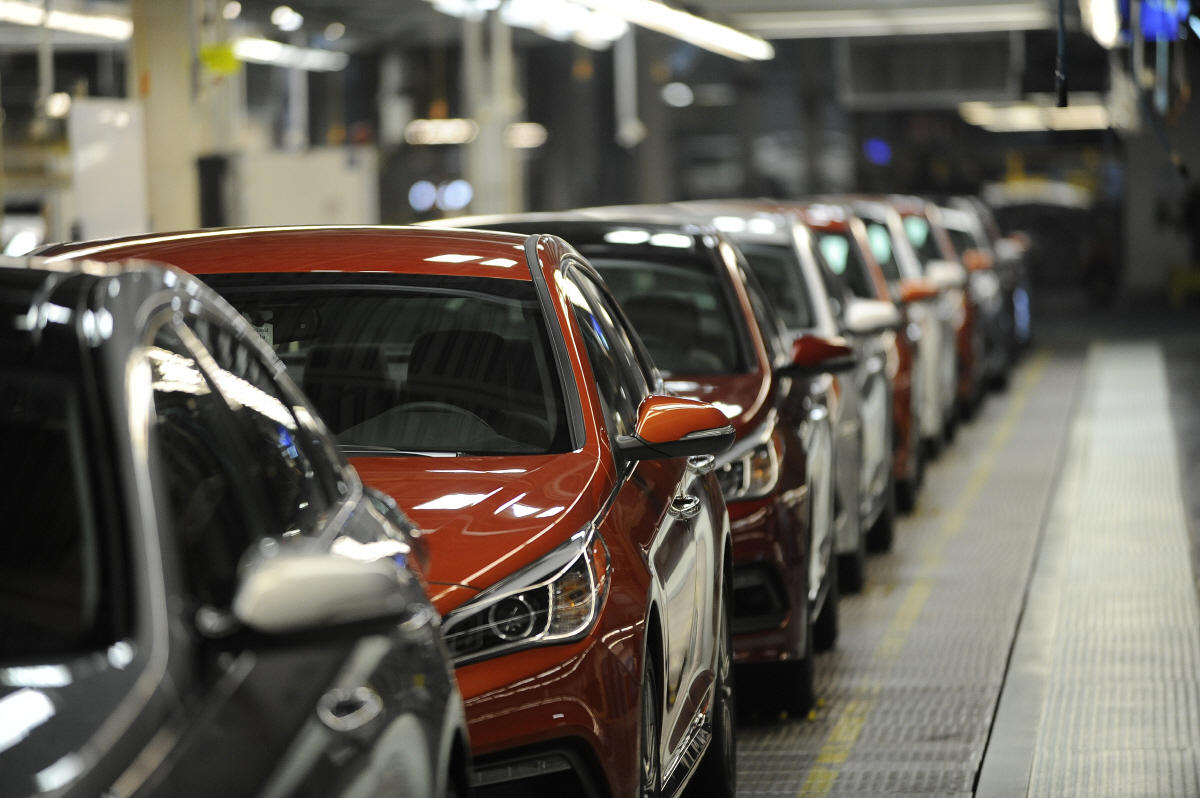 ▲현대차 쏘나타 생산라인의 모습.(사진제공=현대차)