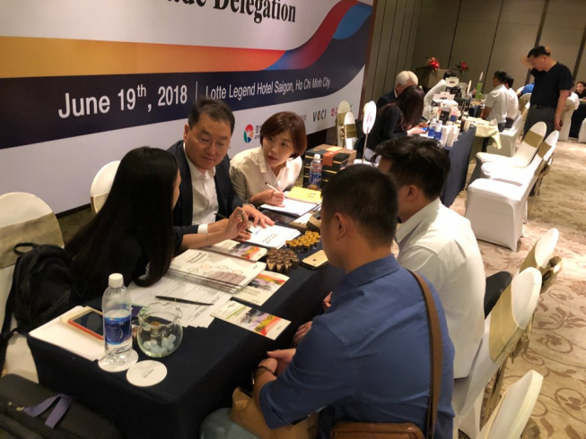▲19일 베트남 호치민에서 수출상담회가 열리고 있다. (중소기업중앙회)
