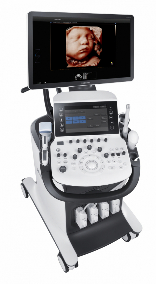 ▲크리스탈라이브 영상처리엔진 적용된 프리미엄 초음파 진단기기 'WS80A' 제품사진(사진=삼성전자)