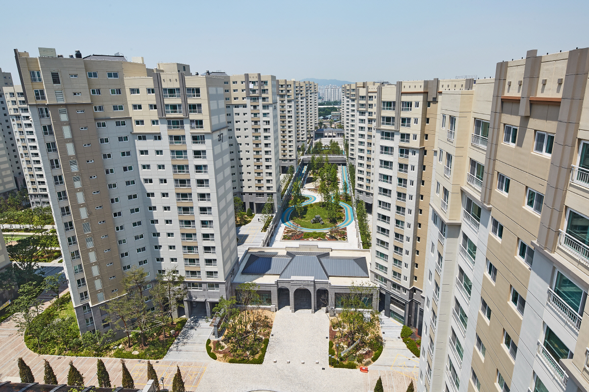 ▲수원 권선 꿈에그린 단지전경. 사진제공 한화건설