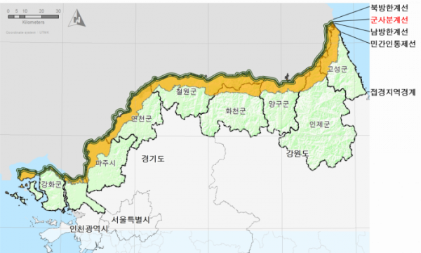 ▲민북 지역 지도(산림청)