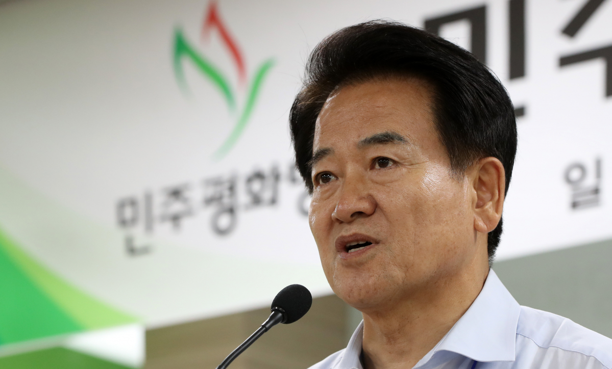 ▲민주평화당 정동영 대표가 31일 오후 강원 고성군 국회연수원에서 열린 국회의원 위크숍에서 인사말을 하고 있다.(연합뉴스)