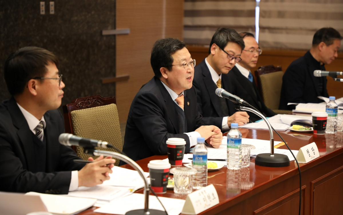 ▲박춘섭 조달청장이 1월 18일 대한건설협회 초청간담회에 참석해 인사말을 하고 있다.(뉴시스)