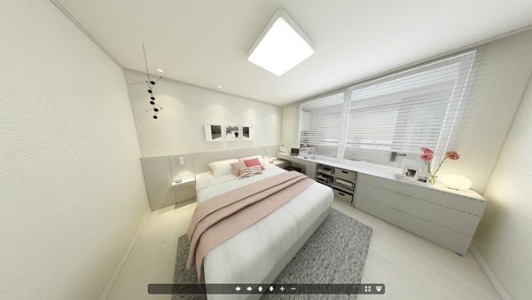▲한샘 리하우스 온라인 VR 모델하우스 침실(사진제공=한샘)